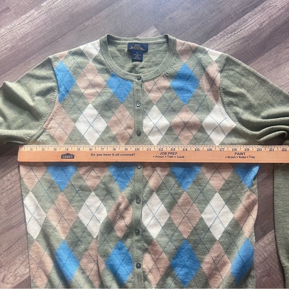 Brooks Brothers Vintage Italian Merino Wool Argyle Cardigan Women Size XL EUC - Picture 7 of 10